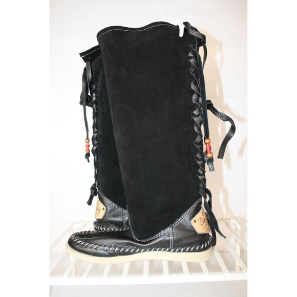 Anthropologie Buyamba Cycle of Hope Tall Black Lace up Boots - Picture 5 of 13